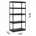 Металева складська полиця 183 x 90 x 45 см Humberg HR-700 чорна