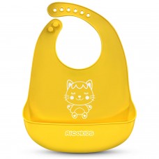 Силіконовий слюнявчик для годування Ricokids жовтий