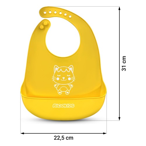 Силіконовий слюнявчик для годування Ricokids жовтий - фото 2