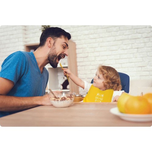 Силіконовий слюнявчик для годування Ricokids жовтий - фото 4