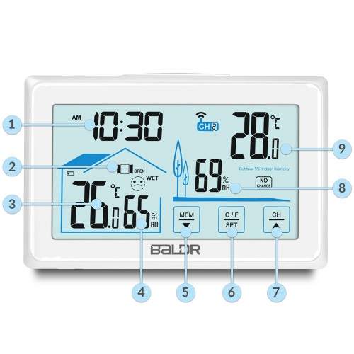 Метеостанція з дисплеєм BD-910 білого кольору - фото 8
