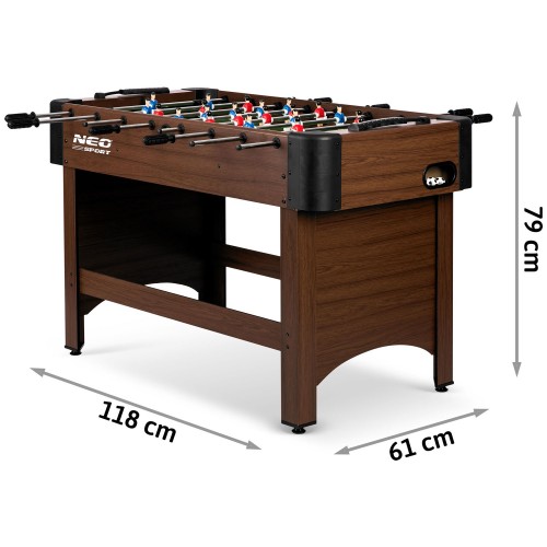 Настільний футболний стіл Neosport 118x61x79 см NS-804 Темно-коричневий фото 12