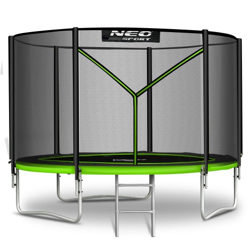 Садовий батут 10 футів/312 см з вуличною сіткою та драбиною Neo-Sport фото 1
