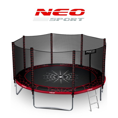 Садовий батут 12 футів/374 см з вуличною сіткою та драбиною Neo-Sport фото 7