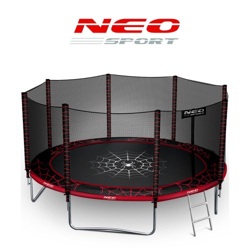 Садовий батут 14 футів/435 см з вуличною сіткою та драбиною Neo-Sport фото 7