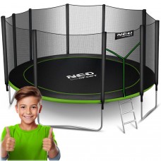 Садовий батут 15 футів/465 см з вуличною сіткою та драбиною Neo-Sport