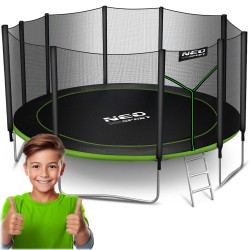 Садовий батут 15 футів/465 см з вуличною сіткою та драбиною Neo-Sport