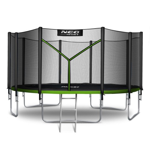 Садовий батут 15 футів/465 см з вуличною сіткою та драбиною Neo-Sport фото 1