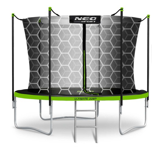 Садовий батут 8 футів/252 см з внутрішньою сіткою та драбиною Neo-Sport - фото 1