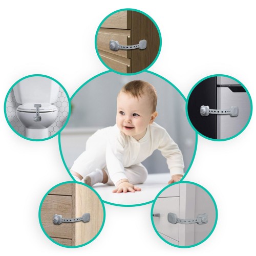Захист від відкривання шафи Ricokids 798201, 6 шт., сірий - фото 5