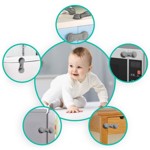 Захист від відкриття шафи Ricokids 798301, 10 шт., сірий - фото 5